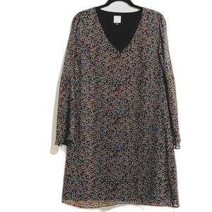 CAbi bell sleeve floral print dress